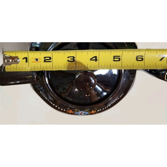 Vintage Japanese Teapot Brown Glazed Gold Trim Hand Painted 8 Sided Ceramic - Picture 11 of 16